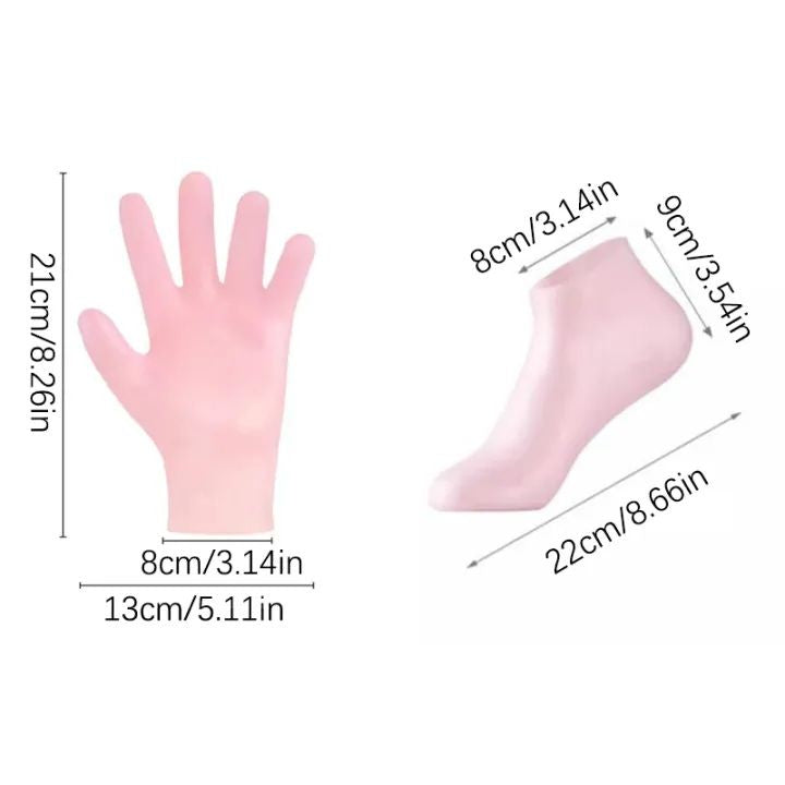 1 Set Silicone Moisturizing Socks Gloves Set Foot Skin Anti Cracking