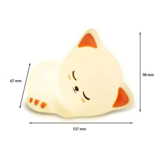 Lovely Cat USB Rechargeable Silicone LED Night Light